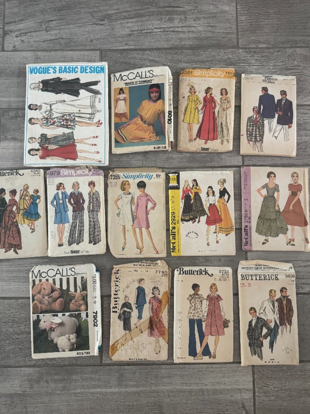 Lot of 13 Vintage Sewing Patterns 60s 70s Vogue McCall's Butterick Simplicity